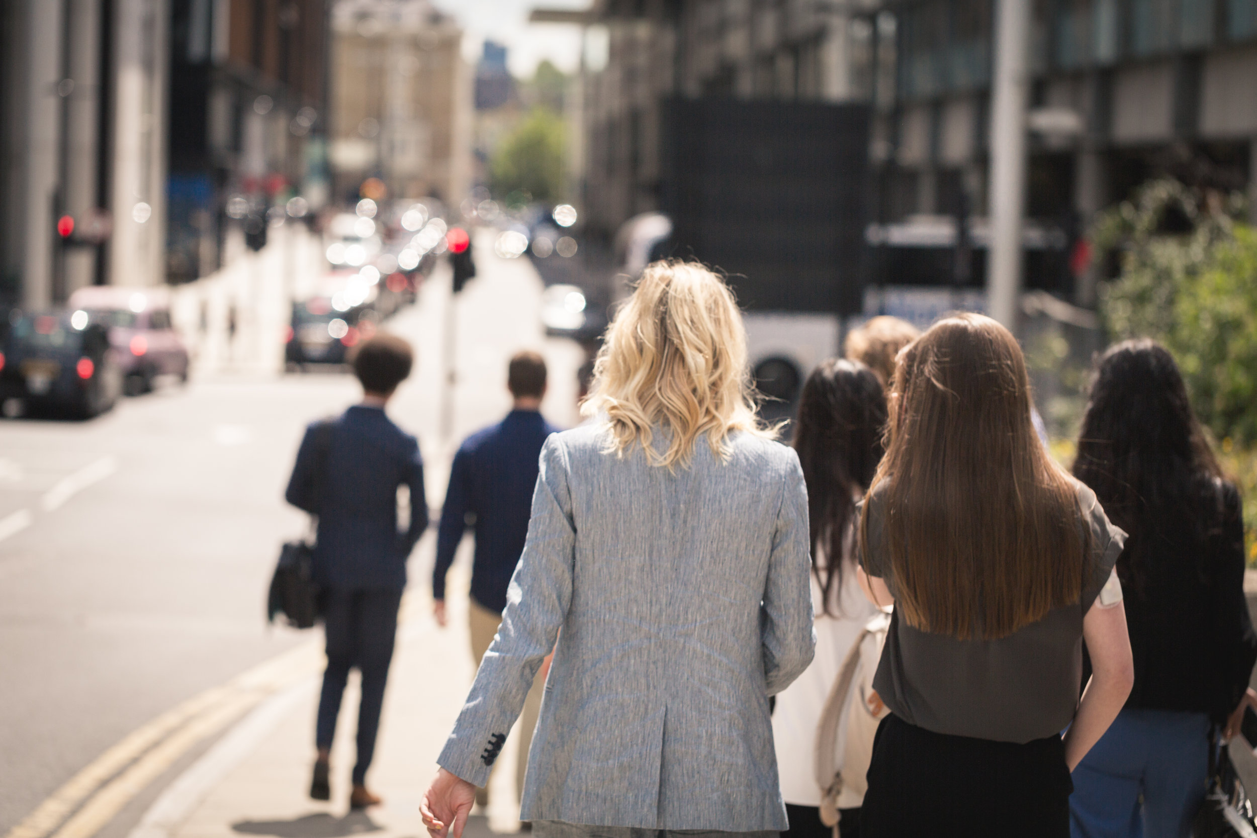 2019 Fellows traveling to the client site in London.